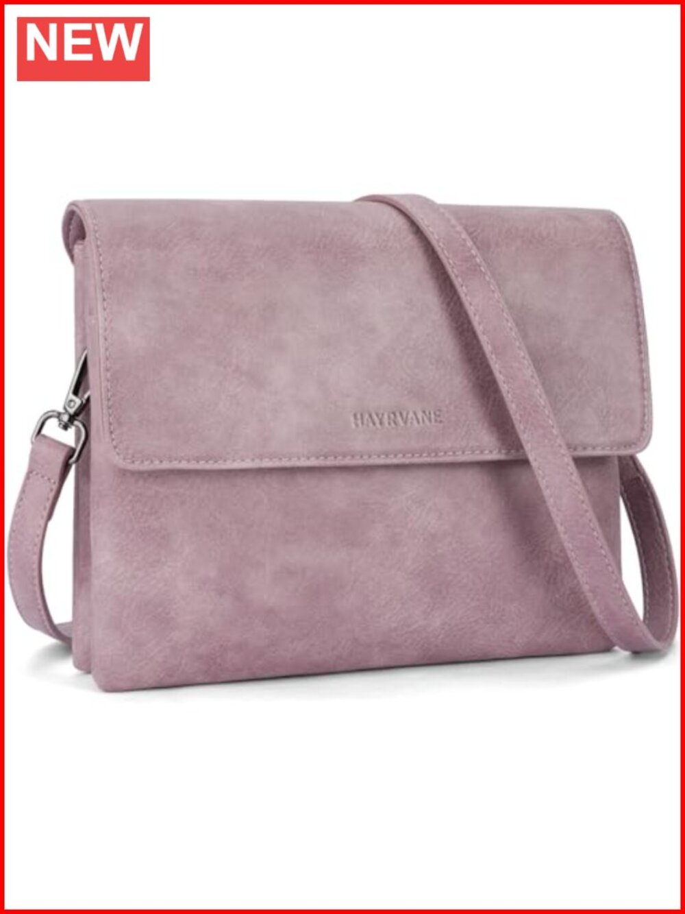 Vegan Leather Crossbody Bag with RFID Card Slots & Phone Pocket